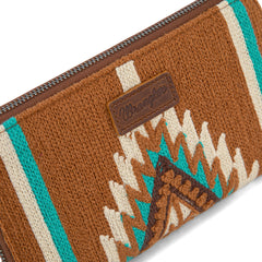 WG174-W006   Wrangler Southwestern Knitted Wallet/Wristlet - Brown