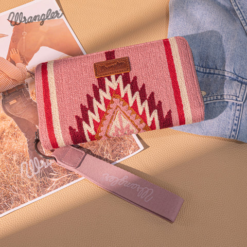 WG174-W006   Wrangler Southwestern Knitted Wallet/Wristlet - Hot Pink