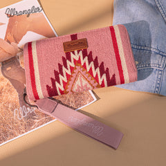 WG174-W006   Wrangler Southwestern Knitted Wallet/Wristlet - Hot Pink