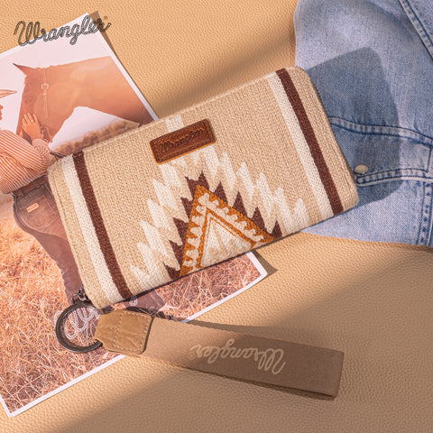 WG174-W006   Wrangler Southwestern Knitted Wallet/Wristlet - Khaki