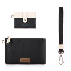 WG184-W049  Wrangler Dual Pouch/Wristlet Credit Cardholder Wallet -Black