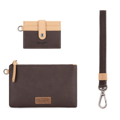 WG184-W049  Wrangler Dual Pouch/Wristlet Credit Cardholder Wallet - Coffee
