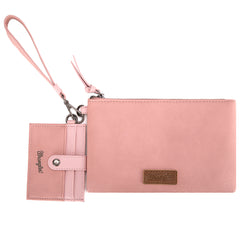 WG184-W049  Wrangler Dual Pouch/Wristlet Credit Cardholder Wallet - Pink