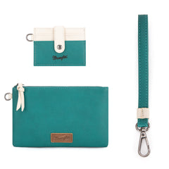 WG184-W049  Wrangler Dual Pouch/Wristlet Credit Cardholder Wallet -Turquoise
