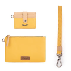 WG184-W049  Wrangler Dual Pouch/Wristlet Credit Cardholder Wallet -Yellow