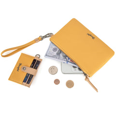 WG184-W049  Wrangler Dual Pouch/Wristlet Credit Cardholder Wallet -Yellow