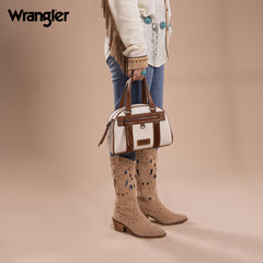 WG185-5112 Wrangler Whipstitch  Collection Satchel/Crossbody Bag -Beige