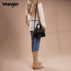 WG185-5112 Wrangler Whipstitch  Collection Satchel/Crossbody Bag -Black