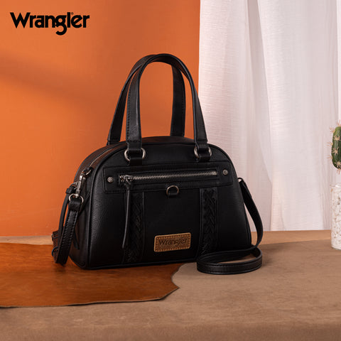 WG185-5112 Wrangler Whipstitch  Collection Satchel/Crossbody Bag -Black