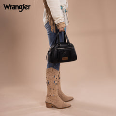 WG185-5112 Wrangler Whipstitch  Collection Satchel/Crossbody Bag -Black