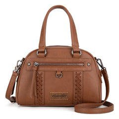 WG185-5112 Wrangler Whipstitch  Collection Satchel/Crossbody Bag -Brown