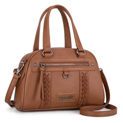 WG185-5112 Wrangler Whipstitch  Collection Satchel/Crossbody Bag -Brown