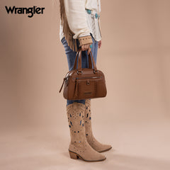 WG185-5112 Wrangler Whipstitch  Collection Satchel/Crossbody Bag -Brown