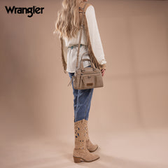 WG185-5112 Wrangler Whipstitch  Collection Satchel/Crossbody Bag -Khaki