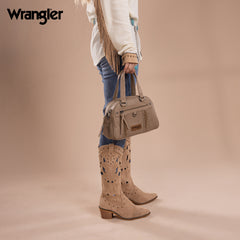 WG185-5112 Wrangler Whipstitch  Collection Satchel/Crossbody Bag -Khaki