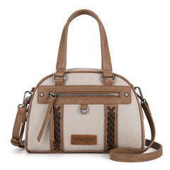 WG185-5112 Wrangler Whipstitch  Collection Satchel/Crossbody Bag -Light Grey