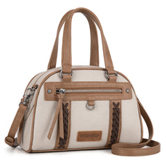 WG185-5112 Wrangler Whipstitch  Collection Satchel/Crossbody Bag -Light Grey