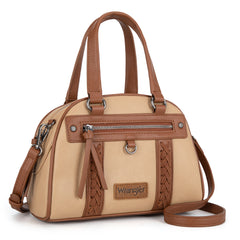 WG185-5112 Wrangler Whipstitch  Collection Satchel/Crossbody Bag -Tan