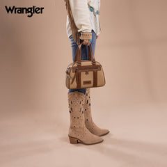 WG185-5112 Wrangler Whipstitch  Collection Satchel/Crossbody Bag -Tan