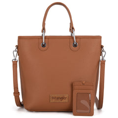 WG188-8312 Wrangler Top Handle Tote/Crossbody Detachable Key Ring Card Holder -Brown