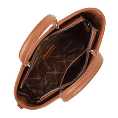 WG188-8312 Wrangler Top Handle Tote/Crossbody Detachable Key Ring Card Holder -Brown