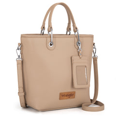 WG188-8312 Wrangler Top Handle Tote/Crossbody Detachable Key Ring Card Holder -Khaki