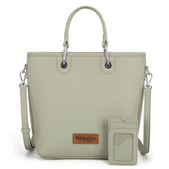 WG188-8312 Wrangler Top Handle Tote/Crossbody Detachable Key Ring Card Holder - Lime
