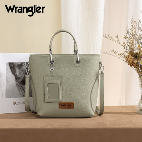 WG188-8312 Wrangler Top Handle Tote/Crossbody Detachable Key Ring Card Holder - Lime
