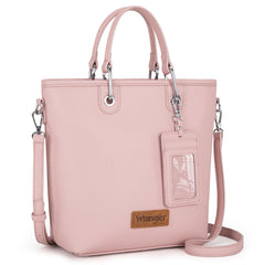 WG188-8312 Wrangler Top Handle Tote/Crossbody Detachable Key Ring Card Holder - Pink