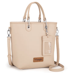 WG188-8312 Wrangler Top Handle Tote/Crossbody Detachable Key Ring Card Holder -Tan