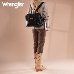 WG190-8319  Wrangler Top Handle Carry Satchel/Laptop Bag/Backpack/Crossbody - Black