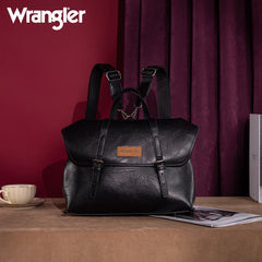 WG190-8319  Wrangler Top Handle Carry Satchel/Laptop Bag/Backpack/Crossbody - Black