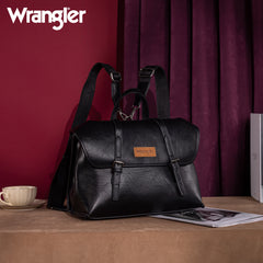 WG190-8319  Wrangler Top Handle Carry Satchel/Laptop Bag/Backpack/Crossbody - Black