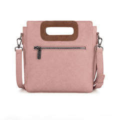 WG193-2003  Wrangler Top Handle Boot Scroll Fringe Tote/Crossbody -Pink