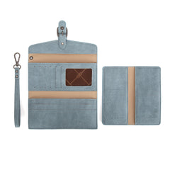 WG195-W055  Wrangler Western  Tri-fold RFID Wallet/Wristlet With Detachable Credit Card Holder -Jean