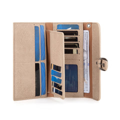 WG195-W055  Wrangler Western  Tri-fold RFID Wallet/Wristlet With Detachable Credit Card Holder -Khaki