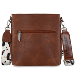 WG20-83601  Wrangler Cow Print Crossbody Bag -Brown