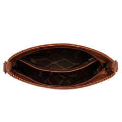 WG20-83601  Wrangler Cow Print Crossbody Bag -Brown