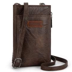 WG200-055  Wrangler RFID Small Crossbody/Cellphone Wallet - Coffee