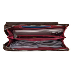 WG200-055  Wrangler RFID Small Crossbody/Cellphone Wallet - Coffee