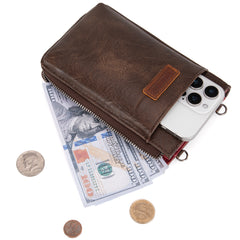 WG200-055  Wrangler RFID Small Crossbody/Cellphone Wallet - Coffee