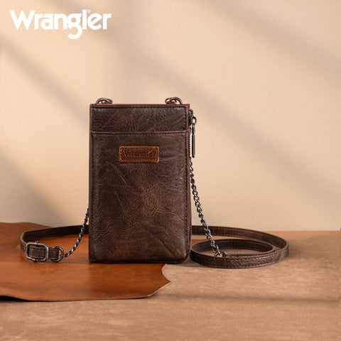 WG200-055  Wrangler RFID Small Crossbody/Cellphone Wallet - Coffee