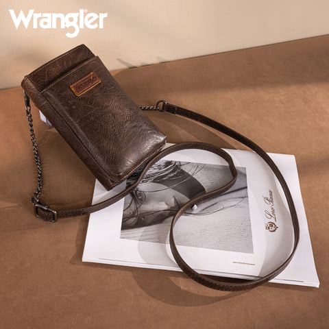 WG200-055  Wrangler RFID Small Crossbody/Cellphone Wallet - Coffee