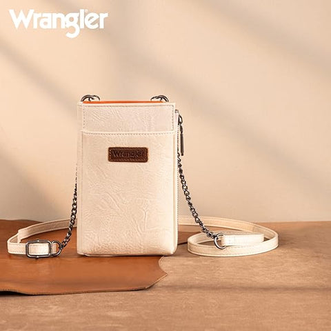WG200-055  Wrangler RFID Small Crossbody/Cellphone Wallet  - Tan
