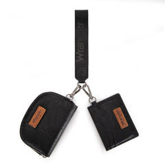 WG200-W052  Wrangler Dual Pouch Wristlet Credit Card Holder Wallet- Black