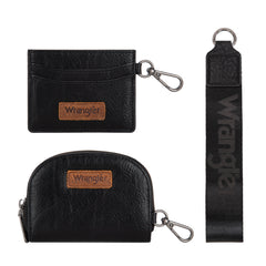 WG200-W052  Wrangler Dual Pouch Wristlet Credit Card Holder Wallet- Black
