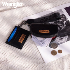 WG200-W052  Wrangler Dual Pouch Wristlet Credit Card Holder Wallet- Black