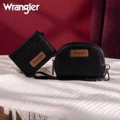 WG200-W052  Wrangler Dual Pouch Wristlet Credit Card Holder Wallet- Black