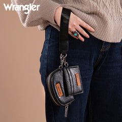WG200-W052  Wrangler Dual Pouch Wristlet Credit Card Holder Wallet- Black