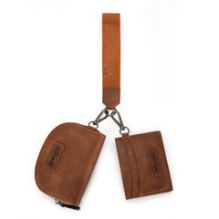 WG200-W052  Wrangler Dual Pouch Wristlet Credit Card Holder Wallet- Brown